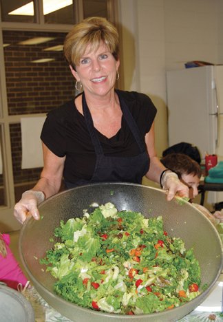Photo 5 - JCC Chef and Cooking Camp Teacher Julie LeFever tosses the salad..JPG