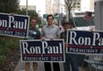 Altman (center) joins other Ron Paul supporters he met in Tampa.JPG